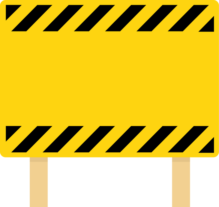 Under construction board sign